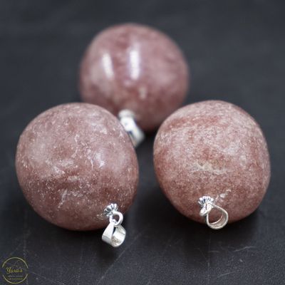 Aardbeienkwarts hanger zilver (925)