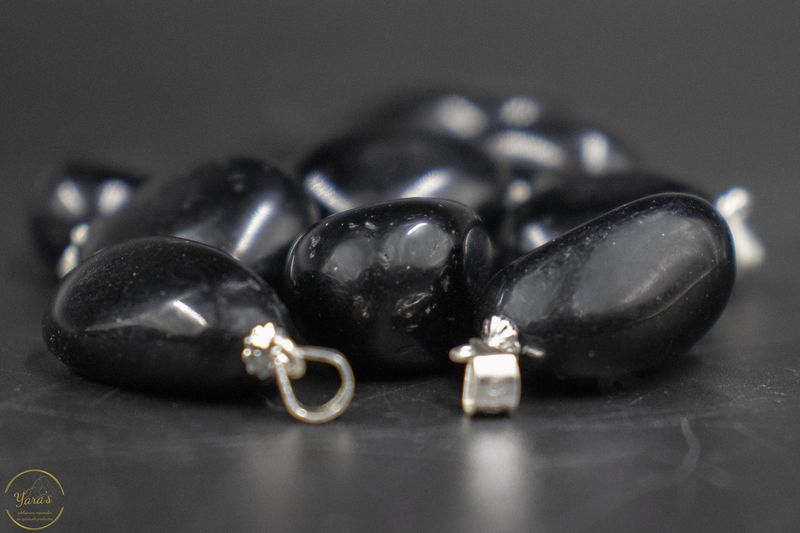 Zwarte Obsidiaan hanger zilver (925)