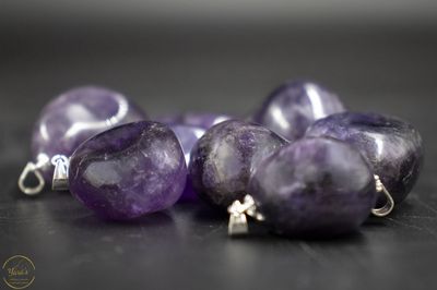 Amethist hanger extra diep van kleur  zilver (925)