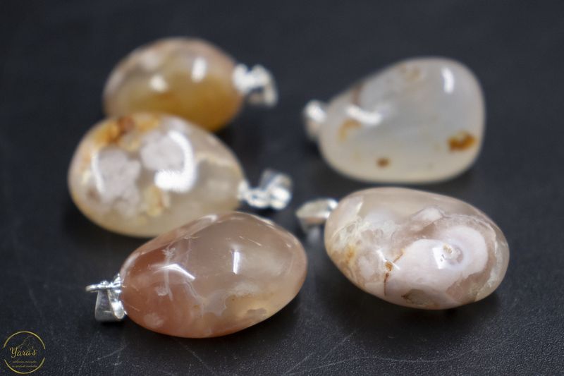 Bloemagaat hanger zilver (925)