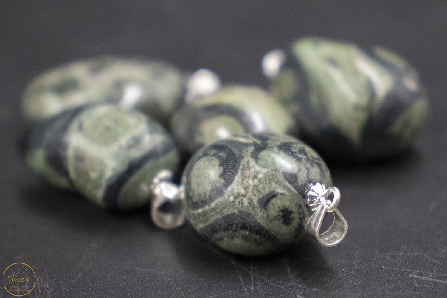 Kambaba jaspis / Eldariet hanger zilver (925)