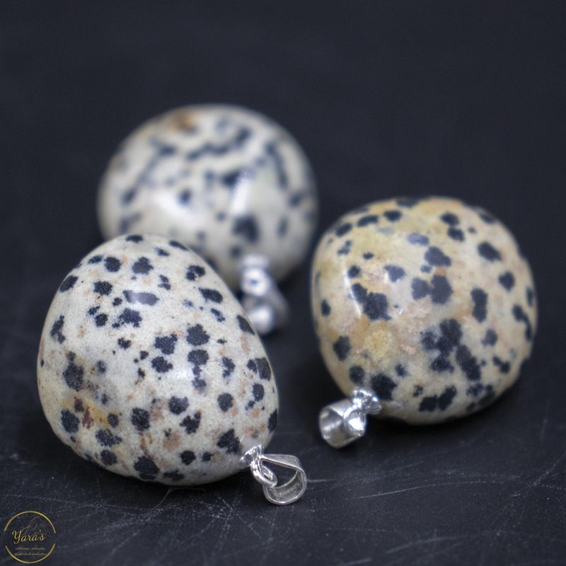 Dalmatiër jaspis hanger zilver (925)