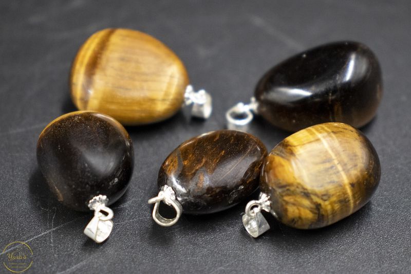 Tijgeroog hanger zilver (925)