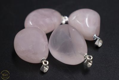 Rozenkwarts hanger zilver (925)