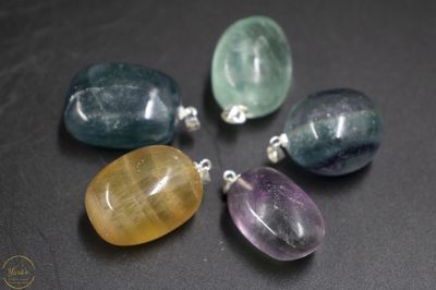 Regenboog fluoriet hanger zilver (925)