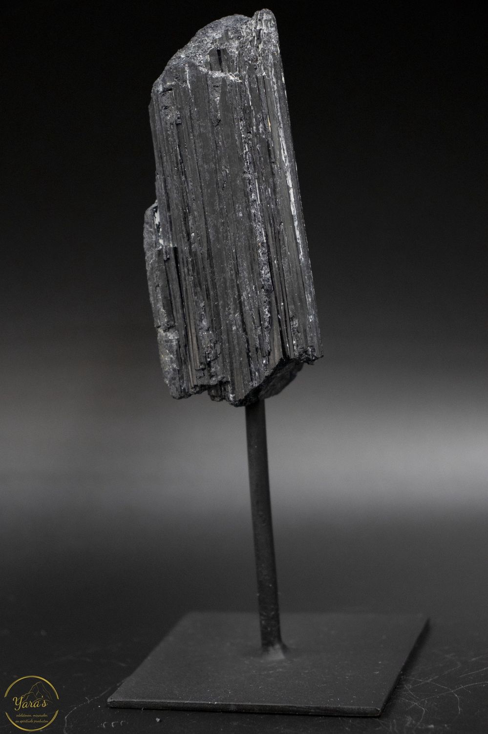 Zwarte toermalijn op standaard - 216 gram