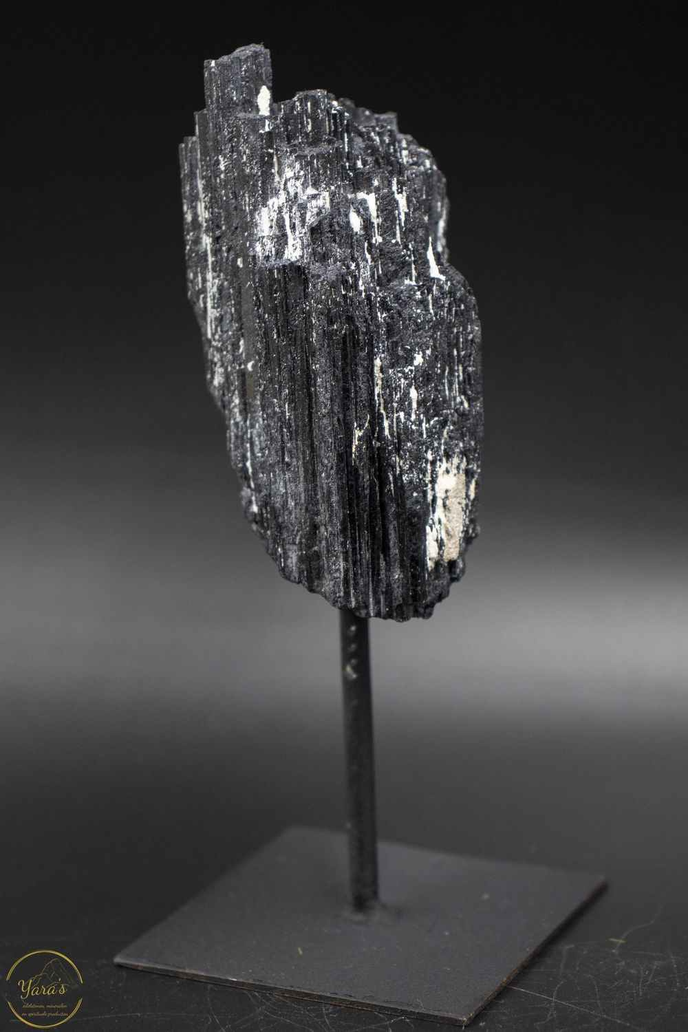 Zwarte toermalijn op standaard - 222 gram