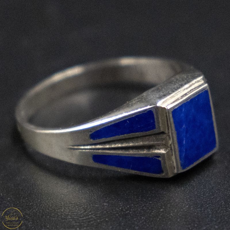 Lapis Lazuli strakke ring zilver (925) maat 19.5