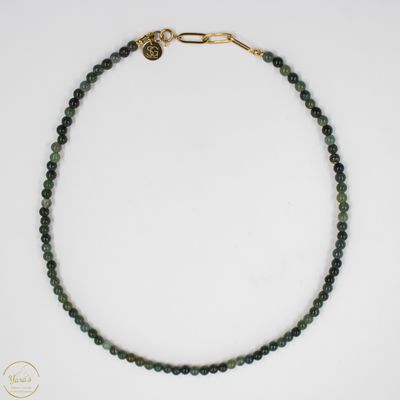 Ketting Solid Gold Solé short (4mm facet) mosagaat