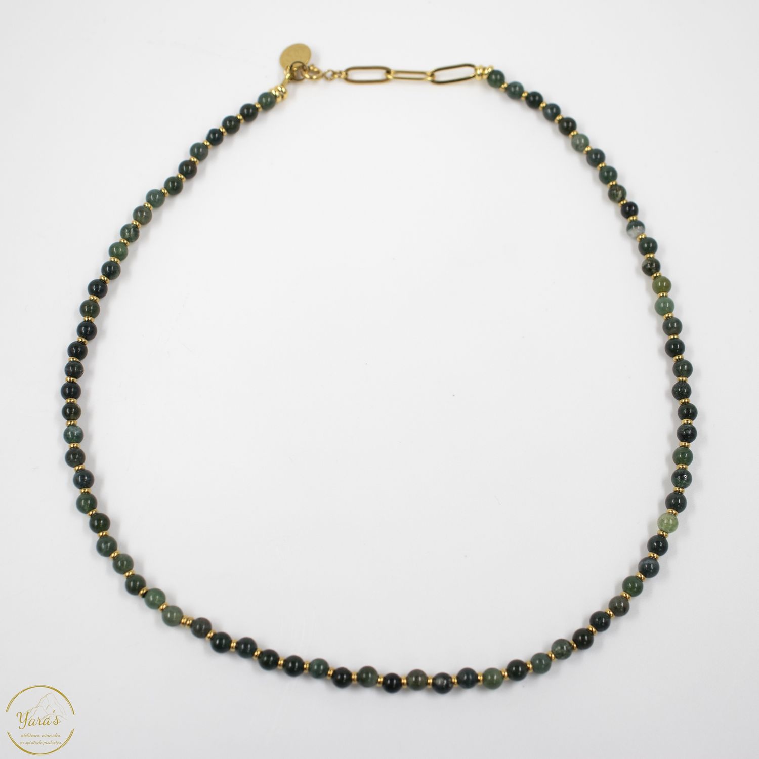 Ketting Solid Gold Solana short (4mm facet) mosagaat