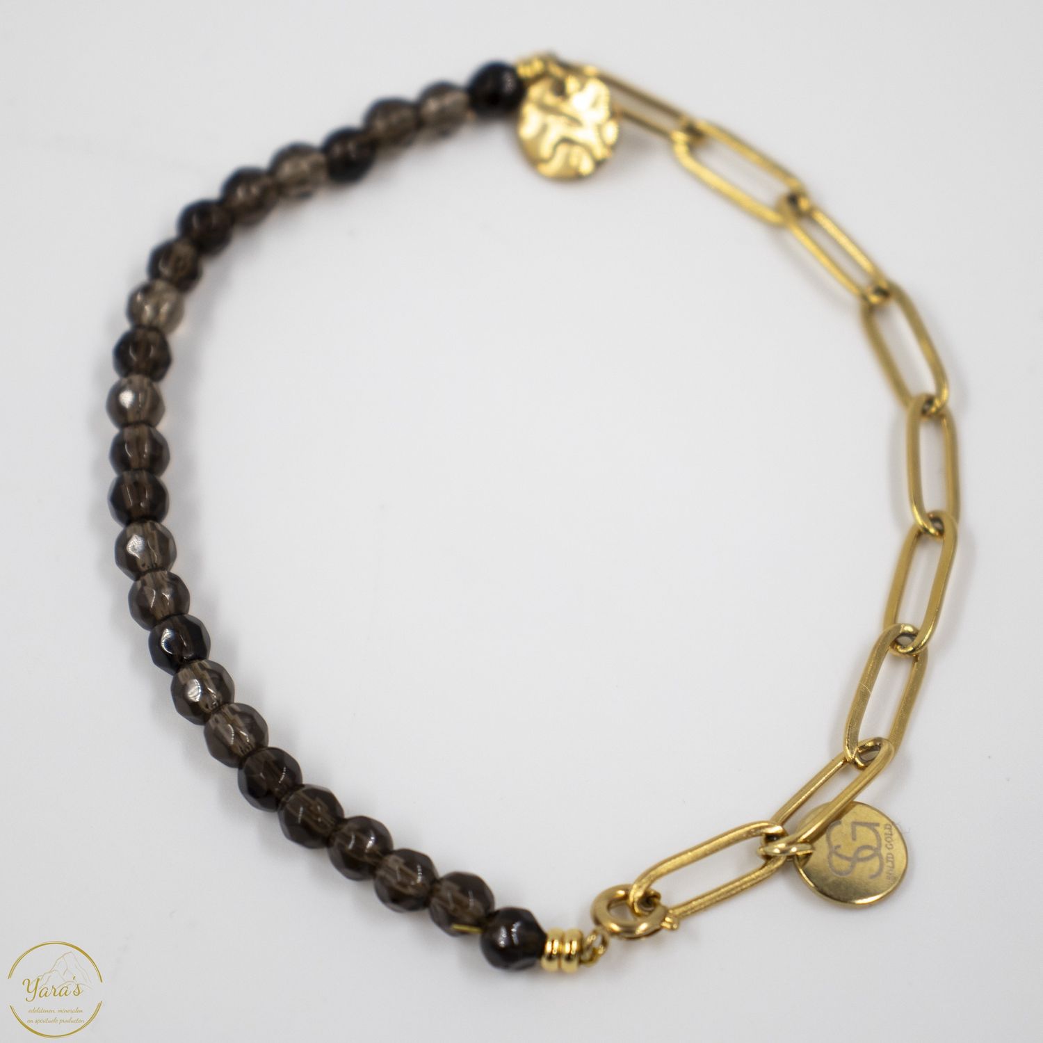 Armband Solid Gold Solé (4mm facet) Rookkwarts