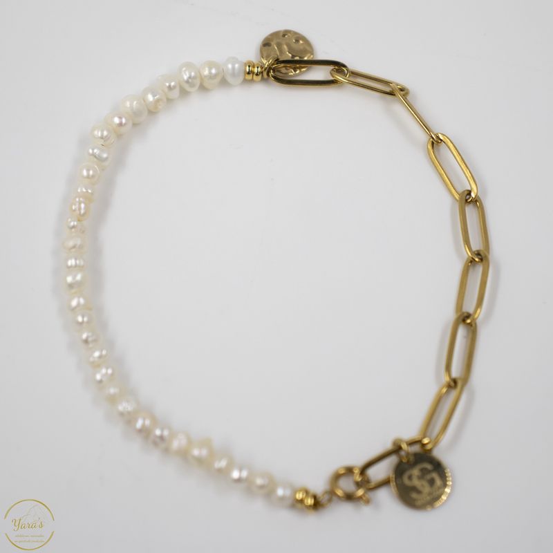 Armband Solid Gold Solé (4mm facet) Zoetwaterparel