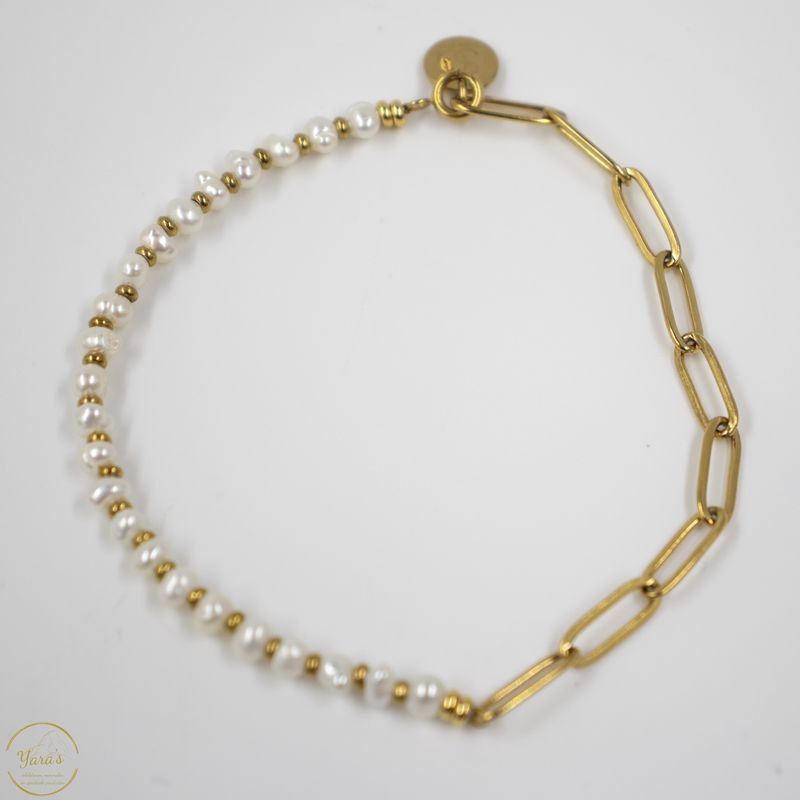 Armband Solid Gold Solana (4mm facet) Zoetwaterparel