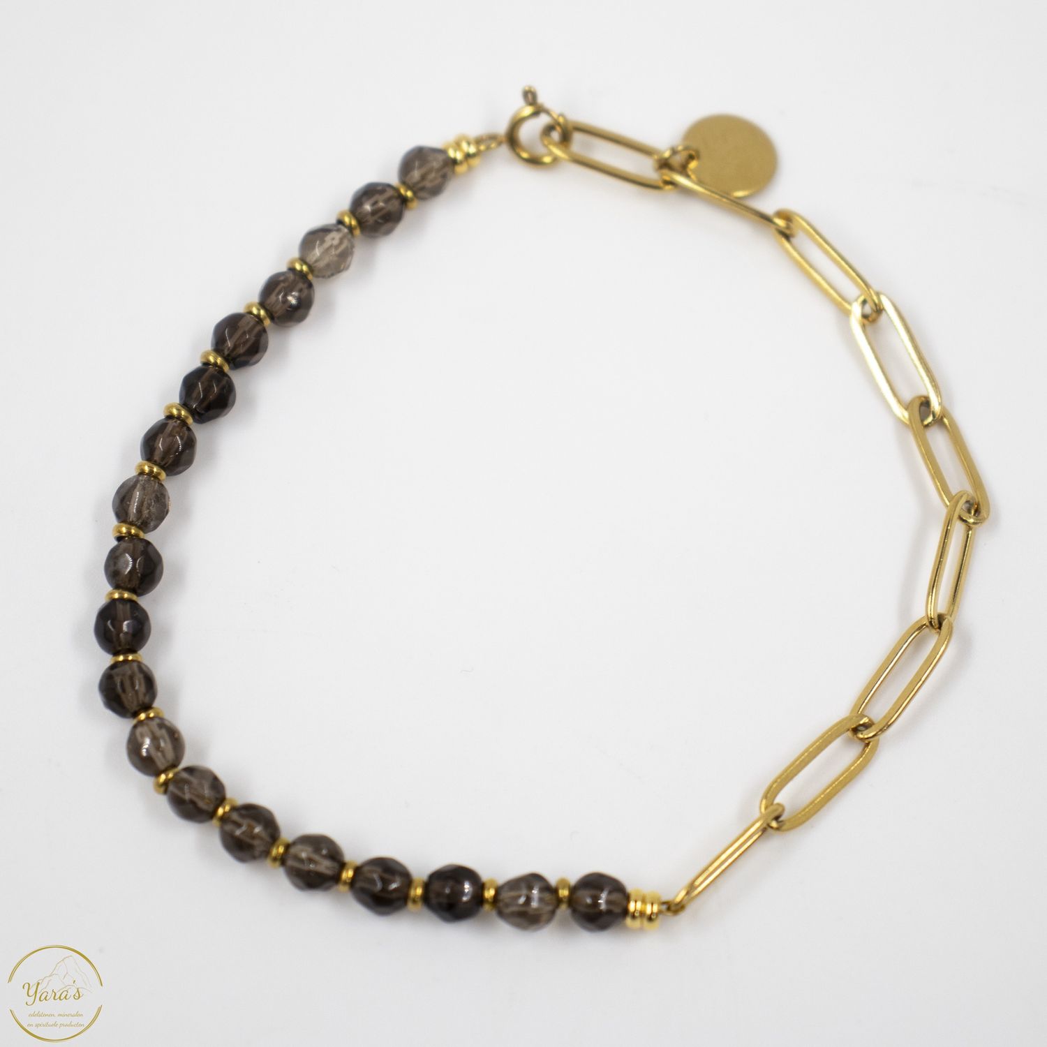 Armband Solid Gold Solana (4mm facet) Rookkwarts