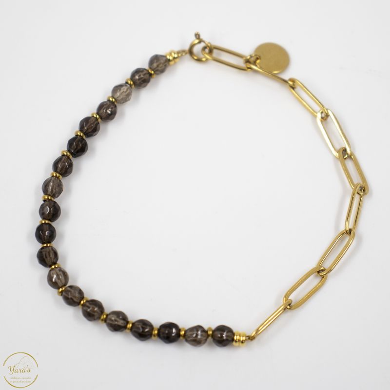 Armband Solid Gold Solana (4mm facet) Rookkwarts