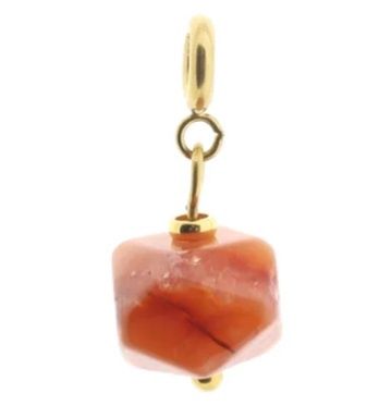 Hanger Solid Gold - Rode botswana agaat