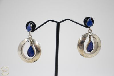 Lapis Lazuli oorbel druppel zilver (925)