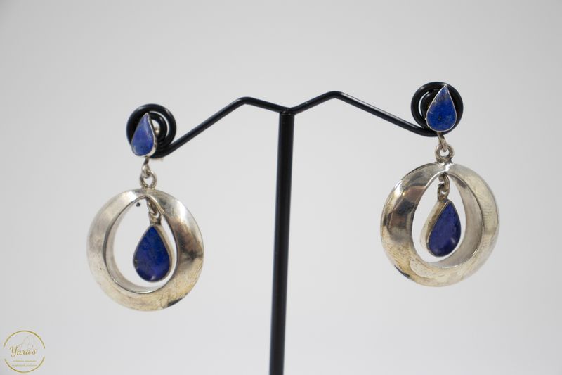 Lapis Lazuli oorbel druppel zilver (925)