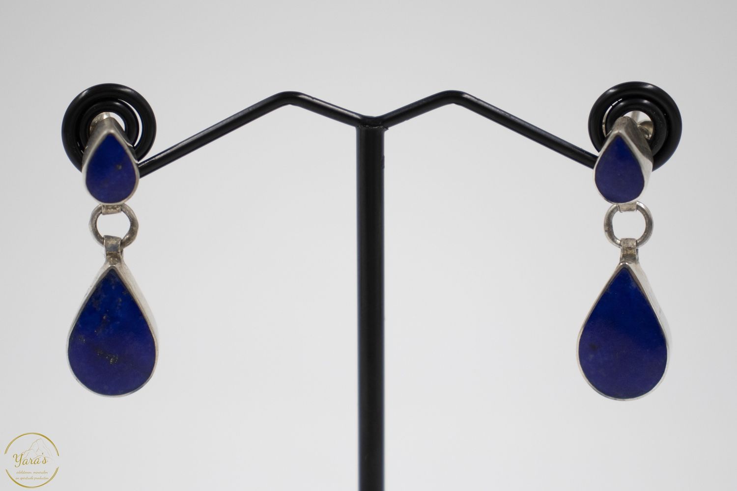 Lapis Lazuli oorbel druppel hangend zilver (925)