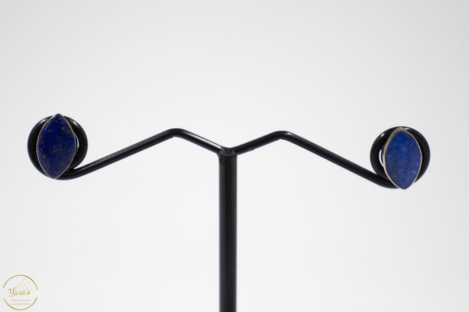 Lapis Lazuli knopjes zilver ovaal (925)