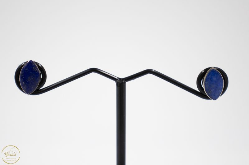 Lapis Lazuli knopjes zilver ovaal (925)