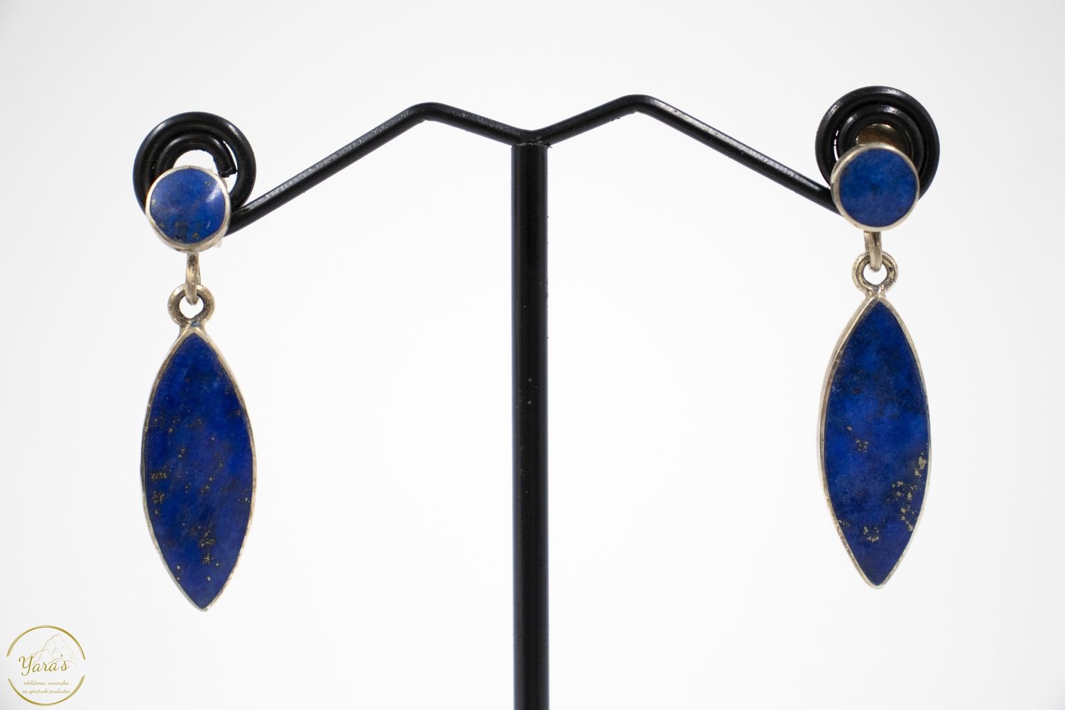 Lapis Lazuli oorbel modern lang (925)