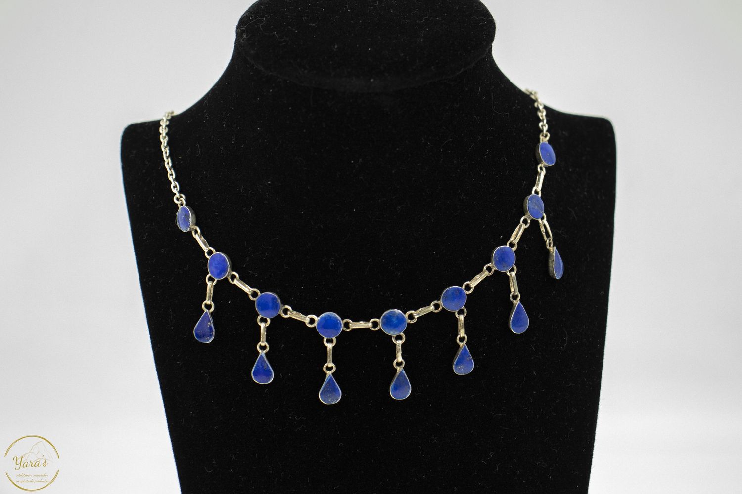 Lapis Lazuli collier druppels (925)