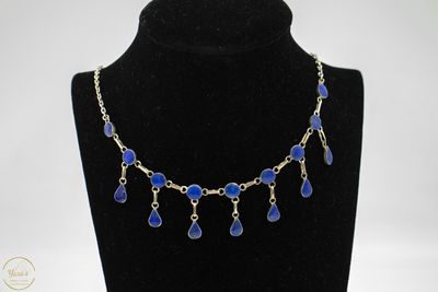 Lapis Lazuli collier druppels (925)