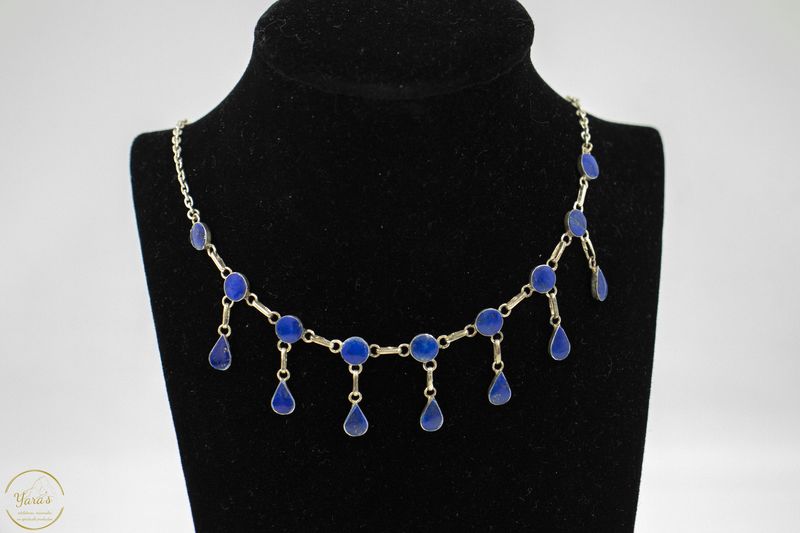 Lapis Lazuli collier druppels (925)