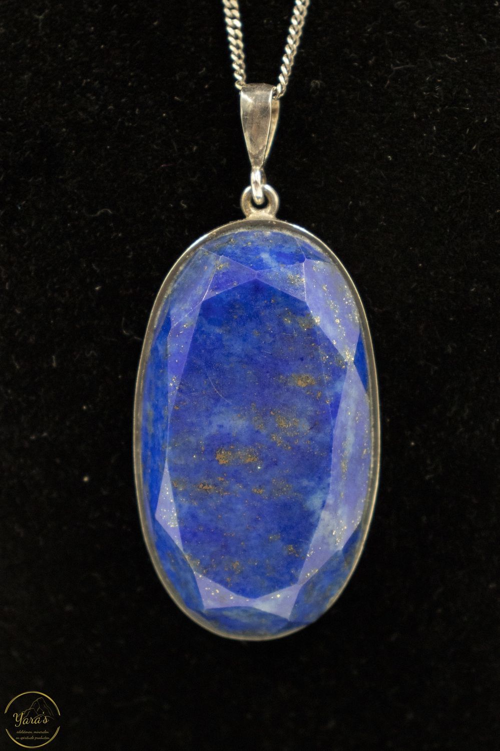 Lapis Lazuli hanger facet geslepen zilver omzet (925)