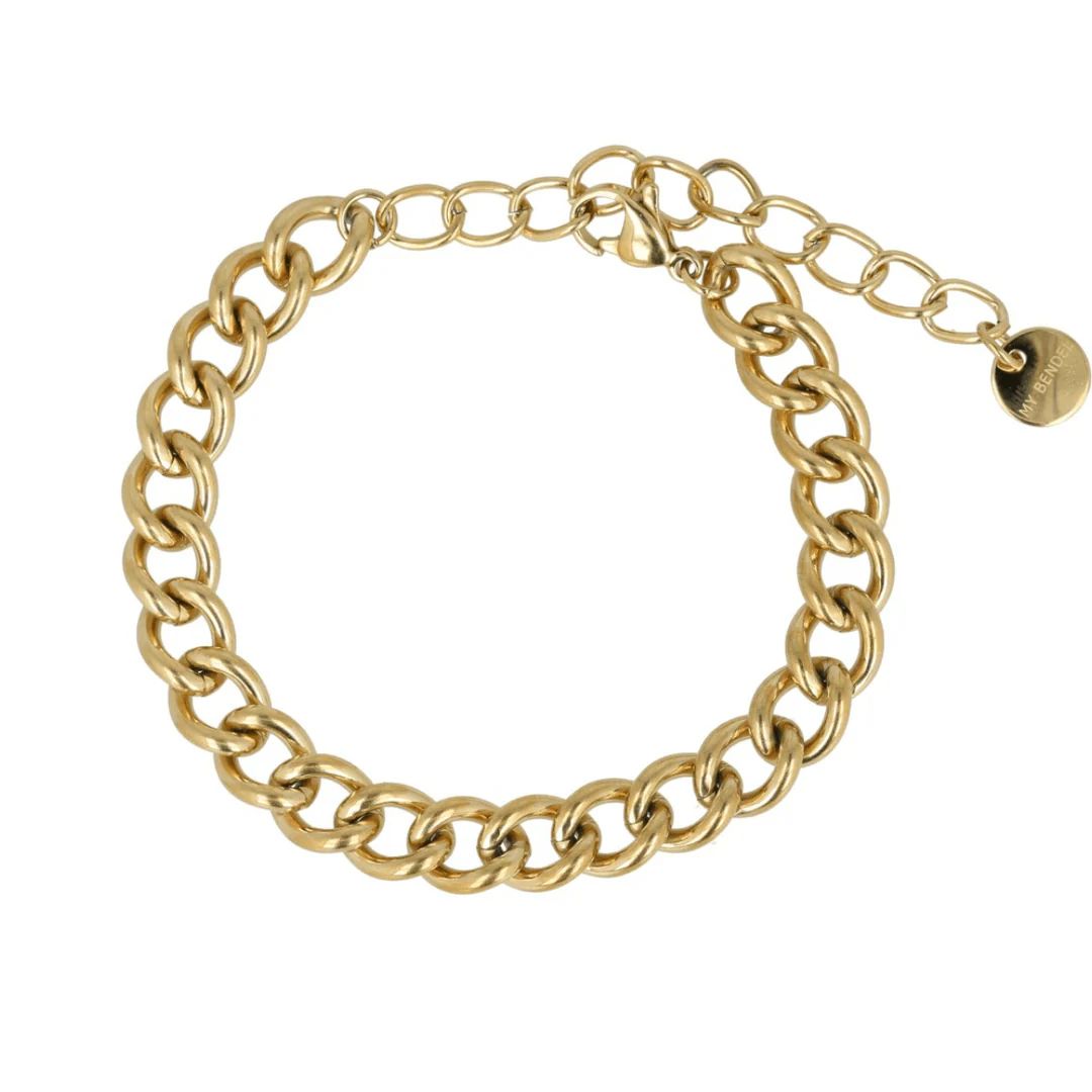 8 mm grove gouden schakelarmband