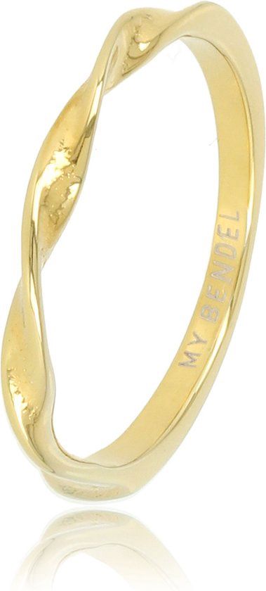 Gouden aanschuifring met twist - My Bendel, Size: Maat 16