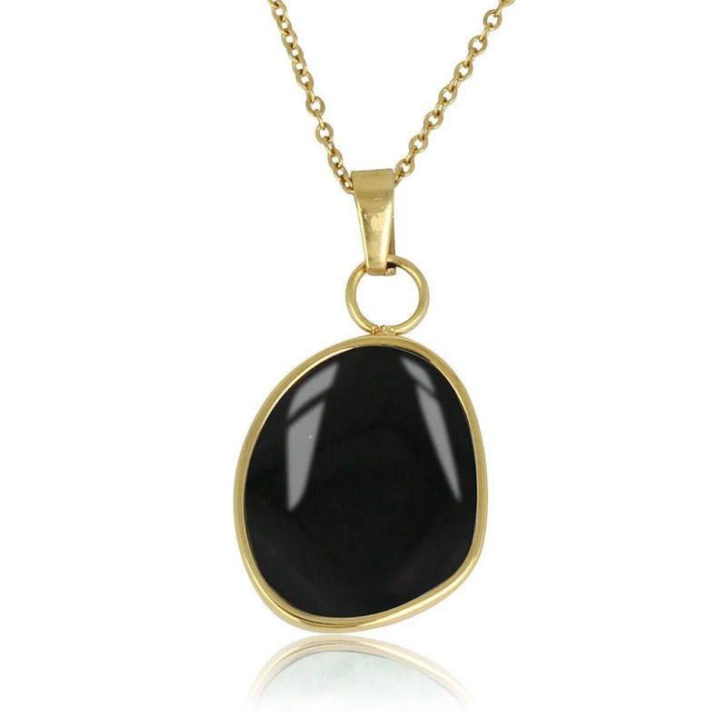 Gouden ketting met creatieve onyx hanger