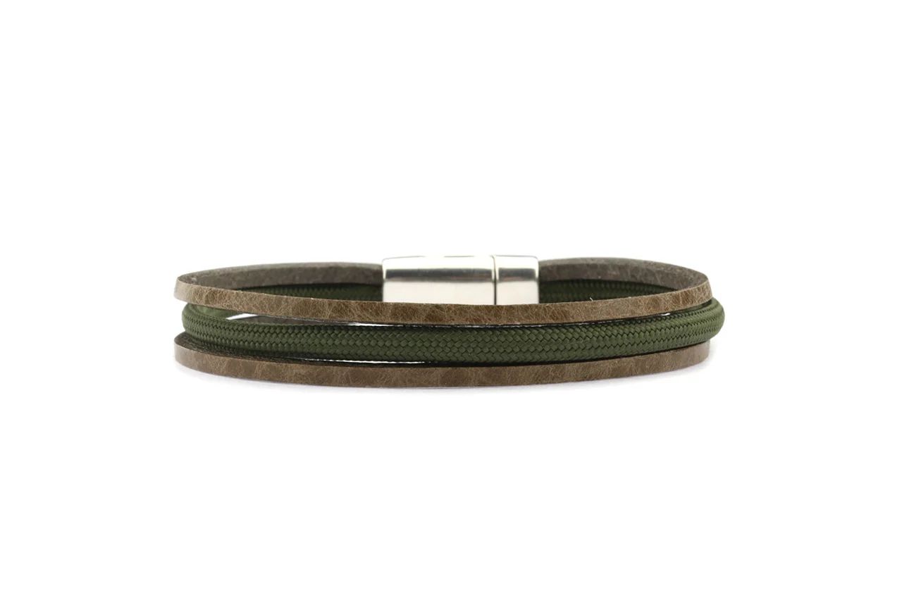 Qoss - MAX-groen koord+taupe -L