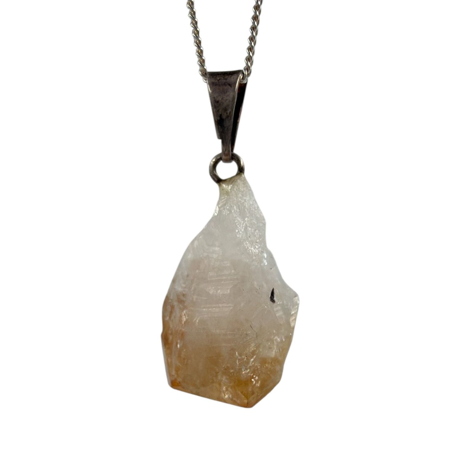 Gebrande Amethist Hanger Ruw zilver