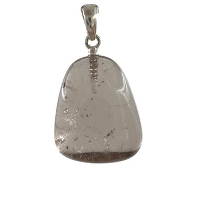 Rookkwarts hanger zilver