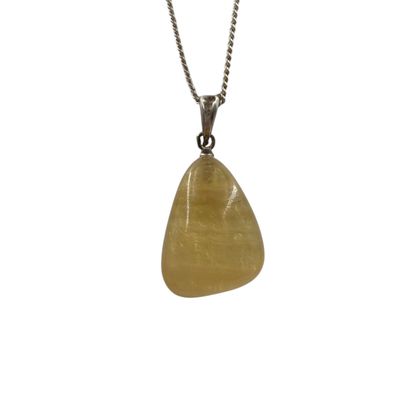 Gele Fluoriet hanger zilver
