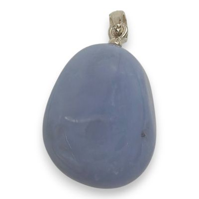 Blauwe Chalcedoon Hanger zilver