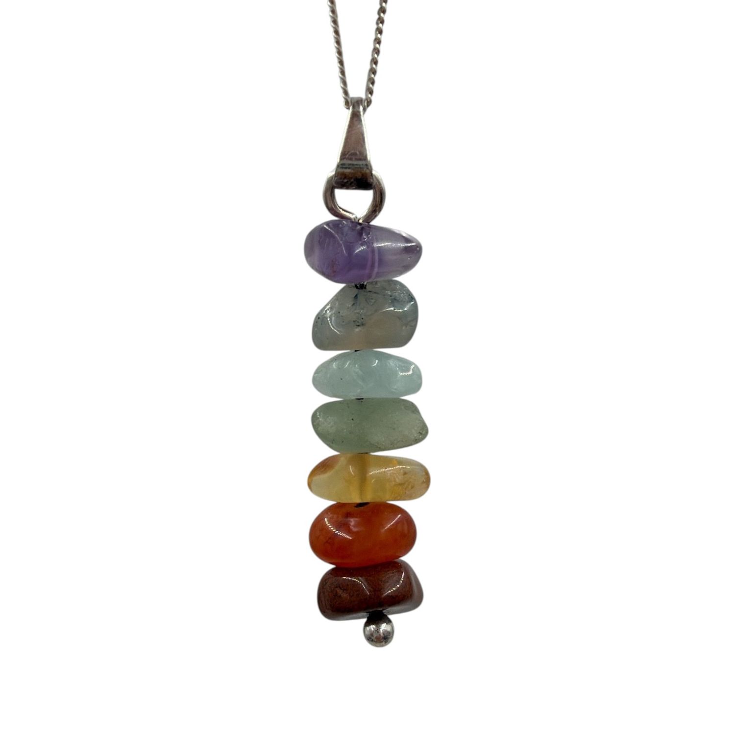Chakra hanger zilver plated in een pin