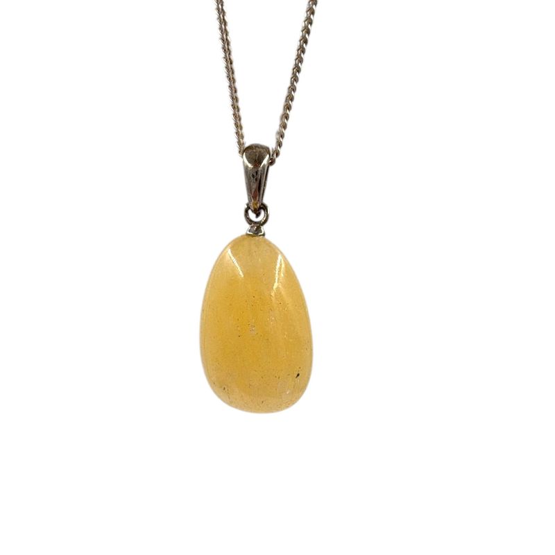 Gele Calciet hanger zilver