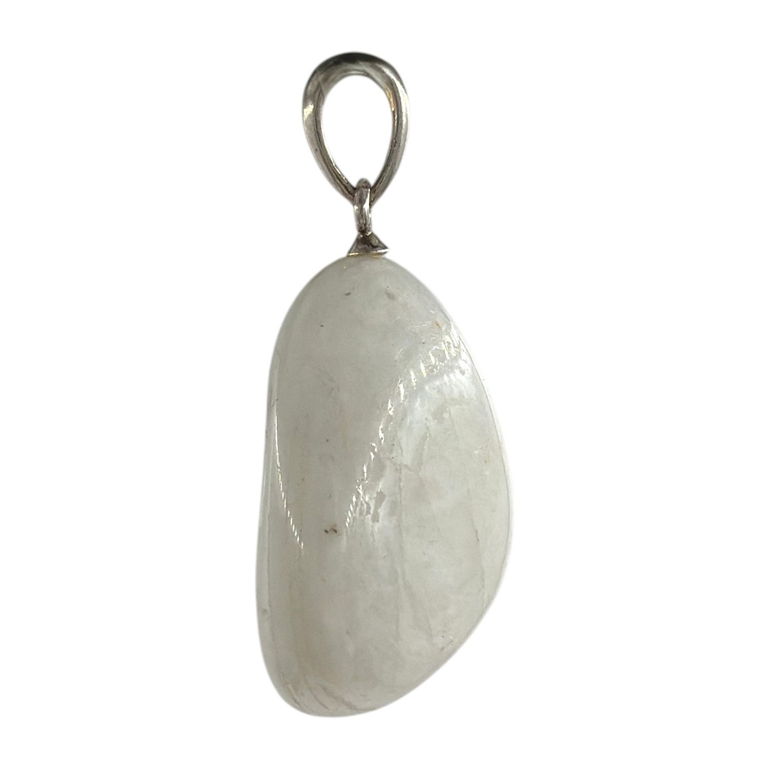 Witte Maansteen hanger zilver