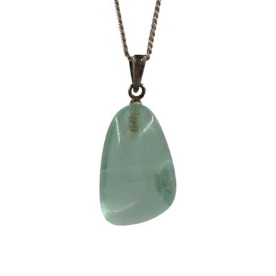 Groene Fluoriet hanger zilver