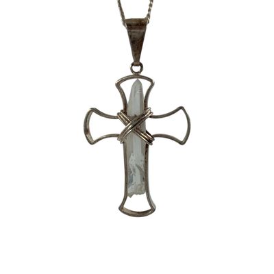 Bergkristal Hanger Kruisje