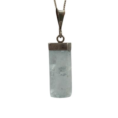 Aquamarijn hanger zilver - 6.16 gram