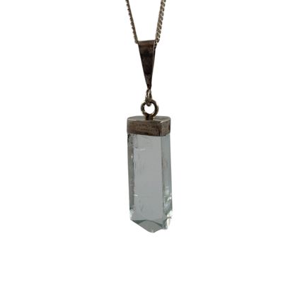 Aquamarijn hanger zilver - 4.89 gram