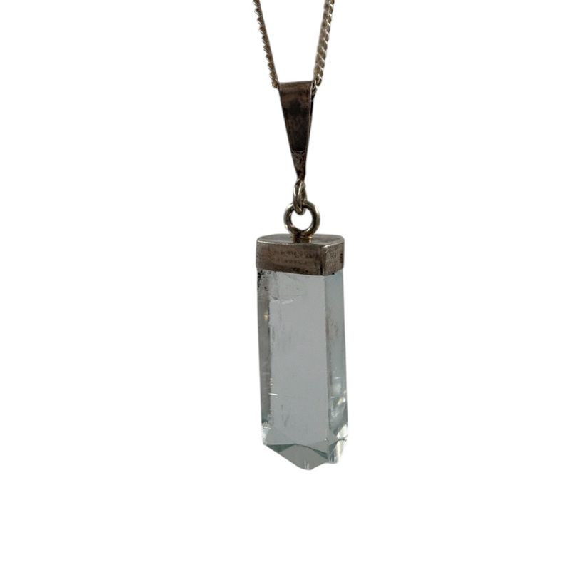 Aquamarijn hanger zilver - 4.89 gram