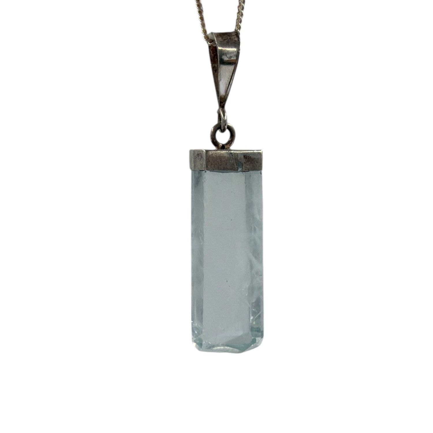 Aquamarijn hanger zilver - 7.24  gram