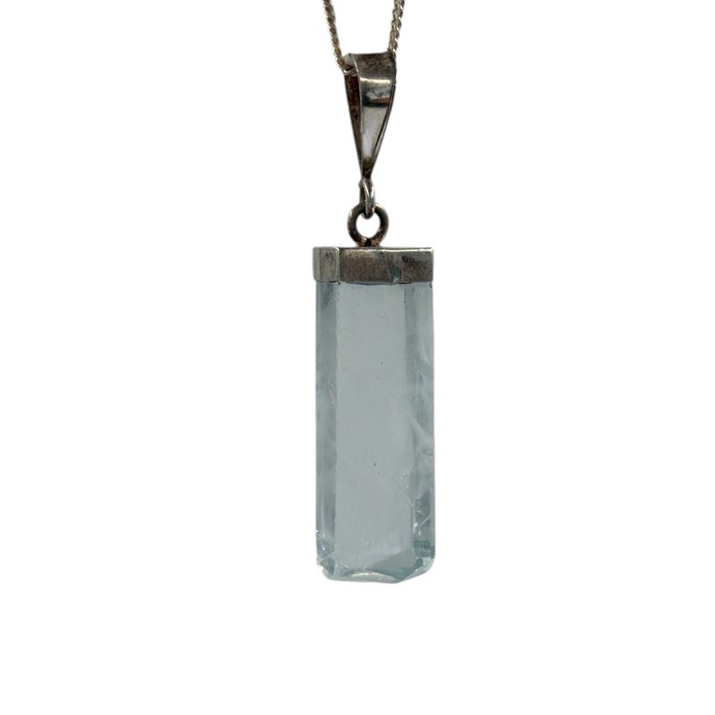 Aquamarijn hanger zilver - 7.24  gram
