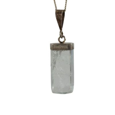 Aquamarijn hanger zilver - 5.00 gram