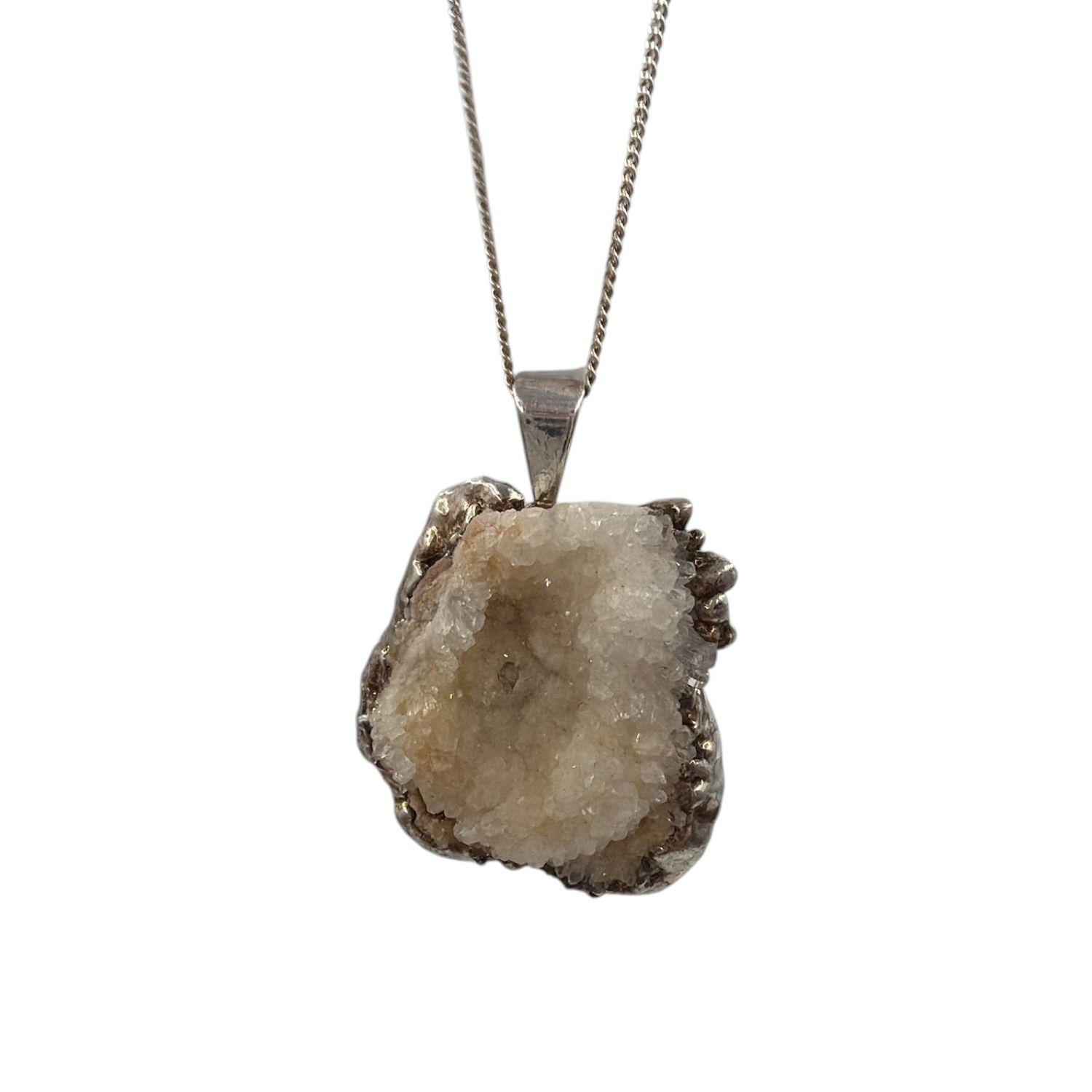 Hanger chalcedoon roos met verzilverde rand - 9.05 gram